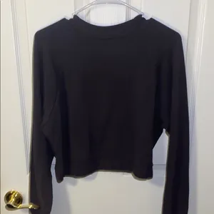 Dark Gray Cozy Up Cropped Relaxed Sweatshirt Size Small thumbnail 5