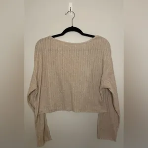 SHEIN Drop Shoulder Ribbed Knit Top & Pants Set, Khaki, Size XS, EUC thumbnail 6