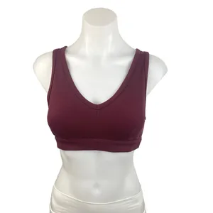 Alo Yoga Togetherness Red Cutout Back Ribbed Knit Padded Sports Bra Top Size S thumbnail 4