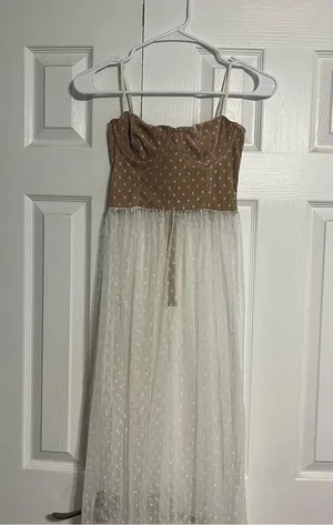 White Fox Totally Bangin' Mesh Maxi Dress White thumbnail 4