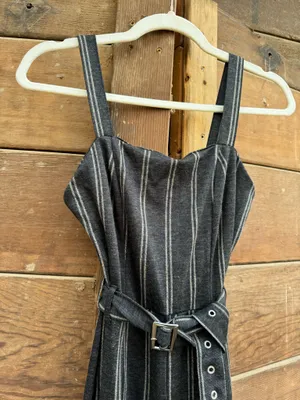 Stripe Pattern One Piece Jumper Gray thumbnail 5