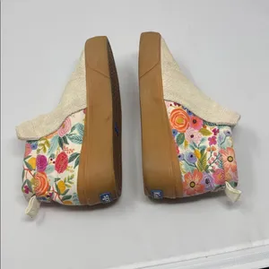Rifle Paper Co x Keds Cooper Suede Zip Bootie Garden Party SZ 5.5 Tan Floral thumbnail 6
