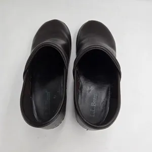 L.L.Bean Leather Clogs Dark Brown Slip On Mule Comfort Shoes Womens 6M Nurse thumbnail 8