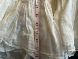 Free People Boho‎ White Cotton Blend Mermaid Maxi Skirt with Ruffle Hem thumbnail 9