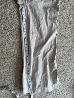 Anthropologie cream Wideleg carpenter summer overalls jumpsuit size xl NWT thumbnail 14