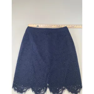 LOFT Navy Lace Overlay Skirt Size 10 thumbnail 3