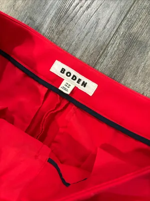 Boden Red Ponte Knit Wide Leg High Rise Career Dress Pants Size 4R thumbnail 6