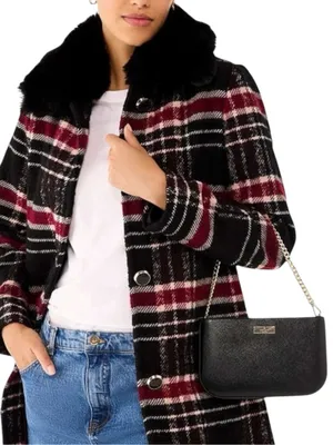 Kate Spade Black Saffiano Mini Shoulder Bag Pochette W/ Gold Chain Kenzie $249 thumbnail 2