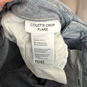 PAIGE Colette‎ Crop Flare Jeans Blaine Destructed Medium Wash Distress 28 thumbnail 6