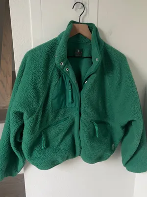 Free People FP Movement Hit The Slopes Fleece Jacket in Green Glow thumbnail 3