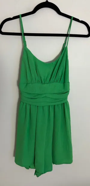 Do+Be Green Tie Back Romper size small thumbnail 1