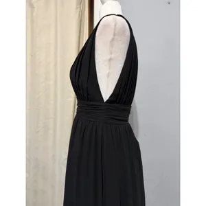 Lulus Maxi Dress XS Heavenly Hues Black Deep V-Neck Side Slit Gown Prom Romantic thumbnail 4