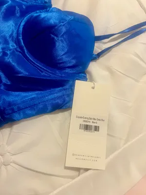 Hello Molly Satin blue dress thumbnail 6