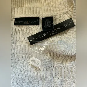 Preswick & Moore Women’s Classic Cream Cable Knit Sweater 3X NWT thumbnail 8