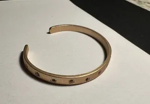 Women’s Rosy Gold Tone Rhinestone Cuff Bangle Bracelet 6 3/4 Inch thumbnail 9