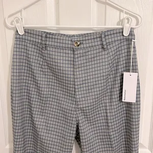 Reformation Franklin Pant Light Blue Check Plaid Print NWT Size 6 thumbnail 9