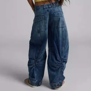 BDG 24 Elise Barrel Jean Blue High Rise Balloon Horseshoe Leg Slouchy Relaxed thumbnail 2