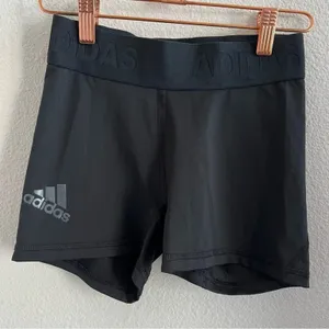 Adidas Alpha Skin Black Tights Shorts Spellout Waist Band XS thumbnail 1