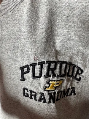Vintage Steve & Barry’s Purdue Grandma Embroidered T-Shirt Heather Gray Sz Large thumbnail 5