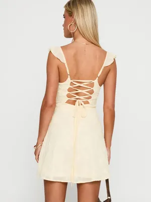 Princess Polly Landon Mini Dress Lemon 2 thumbnail 4