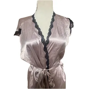 Victoria's Secret Silk And Lace Lingerie Bombshell Lilac Purple Robe Cover‎ Sz S thumbnail 2