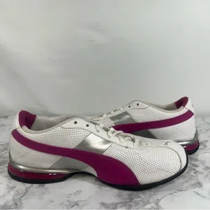 Puma Women's Turin Athletic White Pink Shoe Size 8 #559 thumbnail 4