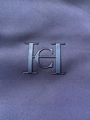 Carolina Herrera Bad Boy Navy Blue Neoprene Duffle Travel Tote Bag thumbnail 4