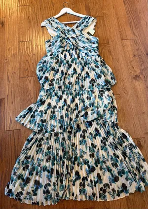 Tuckernuck NWT blue bluebell Gwen dress tiered maxi size M thumbnail 8