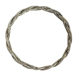 Silver tone braided bangle bracelet thumbnail 7