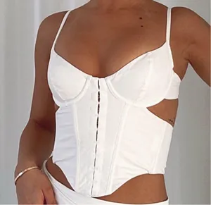 White Fox Cut Out Corset Tank Top thumbnail 1