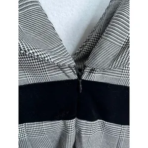 Shein X Women's Plaid Mini Dress Deep V‎ Back Zip Black Waistband XS New thumbnail 6