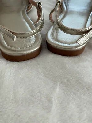 Gold Flat Strappy Sandals Size 7 thumbnail 4