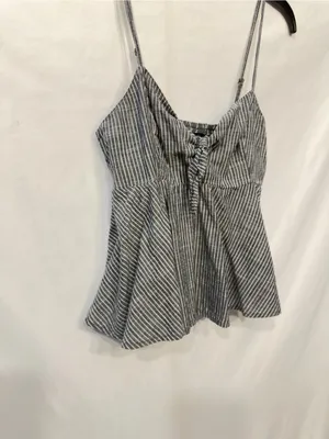 Abercrombie & Fitch Seersucker Striped Tank Top with tie chest Size Medium thumbnail 4
