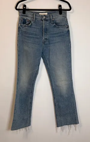 Mother The Hustler Ankle Fray Blue Jeans Sz 29 thumbnail 1