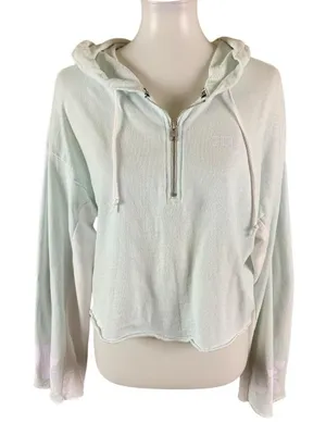 Pink Victoria’s Secret‎ Mint Green Hoodie L Zip Pullover Lounge Activewear thumbnail 1