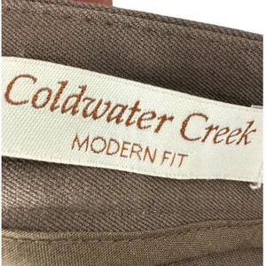 NWT Coldwater Creek Womens Modern Fit Brown Cotton Stretch Wide Leg Pants Size 8 thumbnail 3