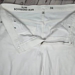 J. Crew Slim Boyfriend Jeans White Denim Size 32 Reimagined‎ Cotton Blend thumbnail 4
