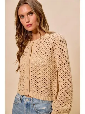 SO‎ ME Open Knitted Button Down Cardigan Sweater Top thumbnail 9