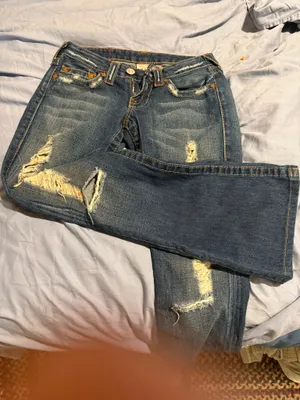True Religion ripped y2k bootcut jean thumbnail 1