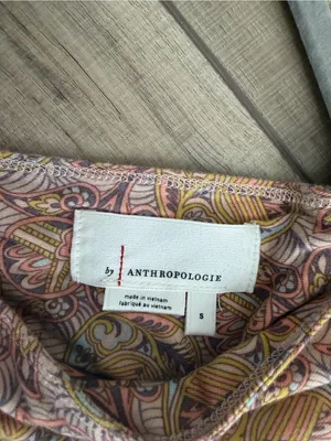 Anthropologie Matilda Pink Yellow Floral Paisley Wide Leg Ruffle Jumpsuit S thumbnail 6