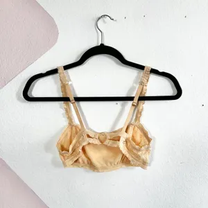 Aerie Lace Floral‎ Bralette Dainty Coquette Cottagecore Fairy Beige Small thumbnail 2