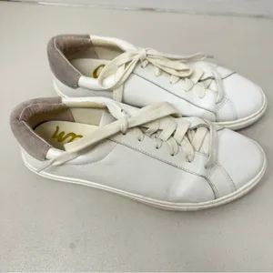 Sam Edelman White Leather Lace Up Sneakers Womens 8.5 Comfort Shoes Classic thumbnail 5