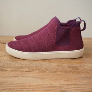 Rothy's Women's Size 9.5 Chelsea Sneaker Boot Purple Wild Berry Knit Slip On thumbnail 4