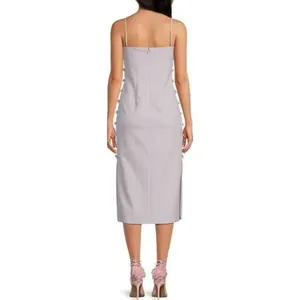 Gianni Bini Caelynn Bell Tori Dress Midi Crepe Side Cutout Light Ballet US 8 NWT thumbnail 2