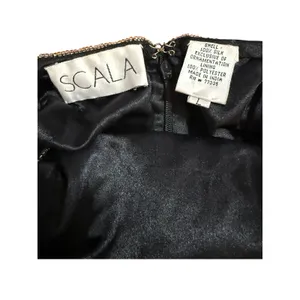 Scala Black Halter Beaded Sequin Maxi Formal Gown Sz L‎ thumbnail 5