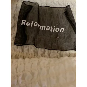 Reformation White Linen Smocked Square Neck 3/4 Puff Sleeve Crop Blouse Top XS thumbnail 3