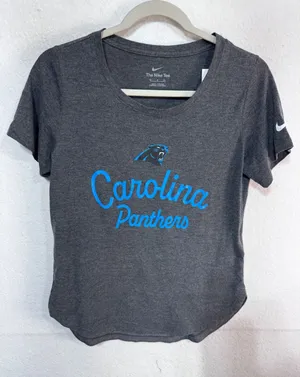 Nike T-Shirt Carolina Panthers NFL Team Apparel Women's Small Gray Football New thumbnail 1