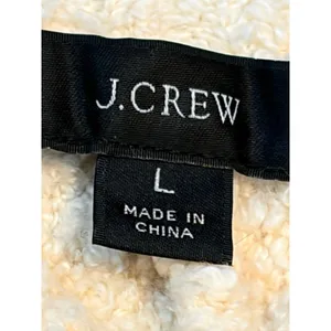 J.Crew Cream Openwork Cable Knit Cotton Sweater Bell Sleeve Large thumbnail 2