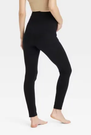 Isabel Maternity Over Belly Knit Maternity Leggings - by Ingrid & Isabel™ Black thumbnail 1