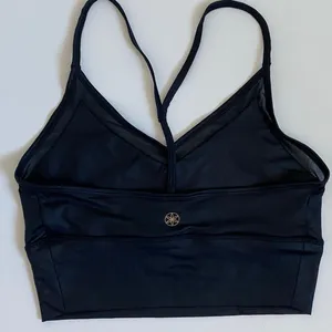 Gaiam Womens Black‎ Longline Mesh V-Neck T-Back Sports Bra WD0018EM Size Small thumbnail 7